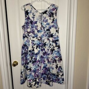 Lane Bryant Floral Sleeveless Dress - Purple and Blue